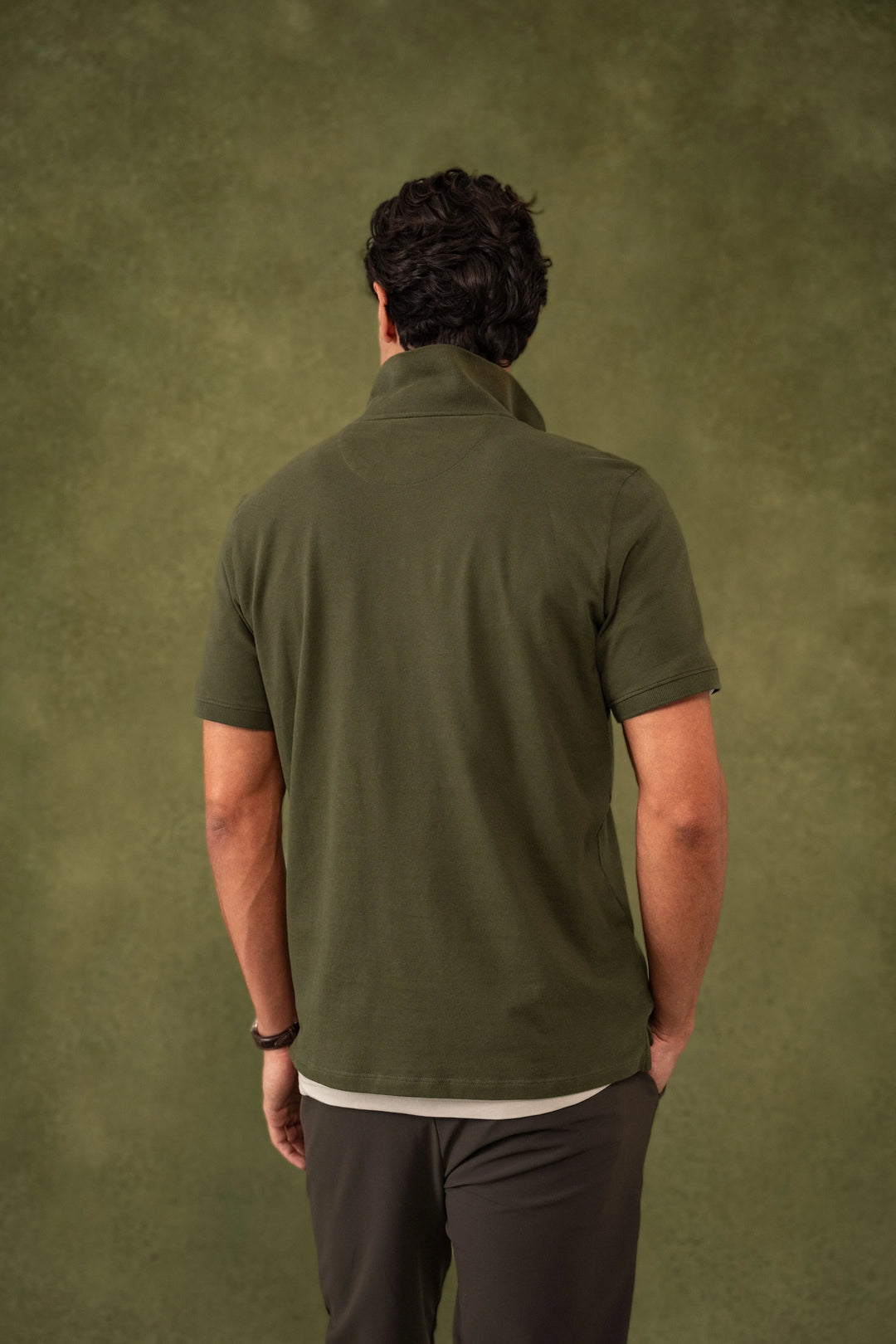 Camiseta Polo Elemental Hombre Verde Militar
