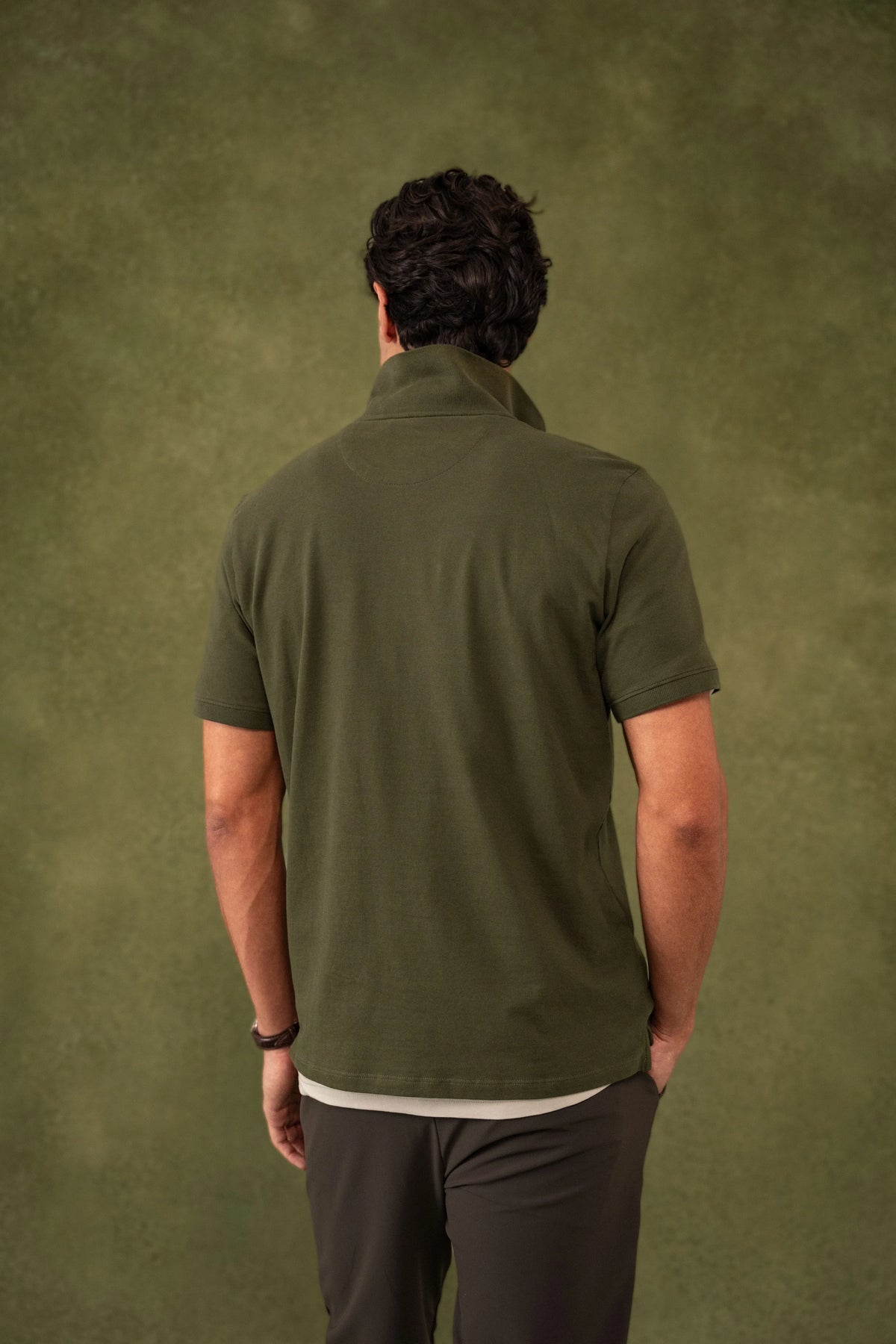 Camiseta Polo Elemental Hombre Verde Militar