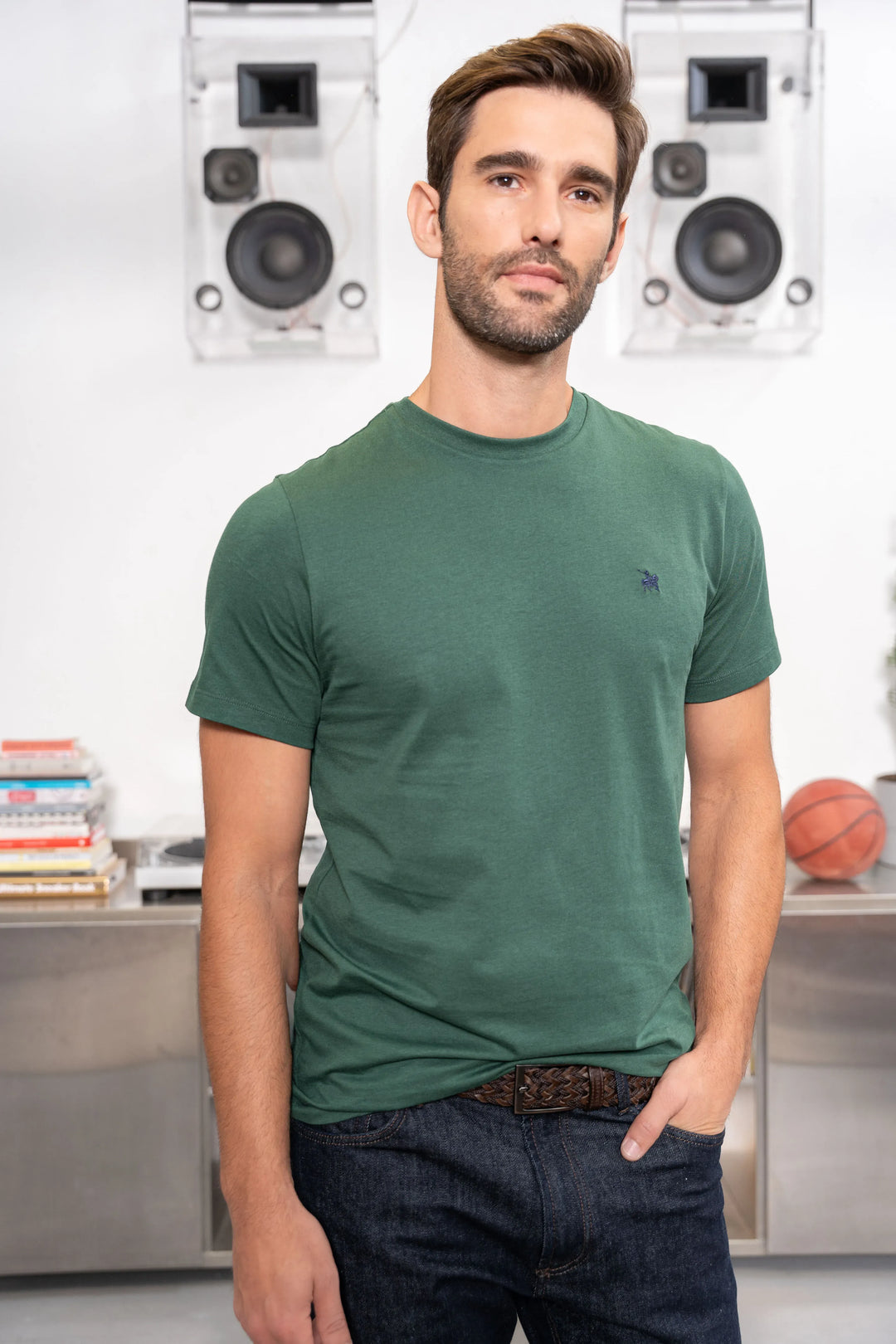 Camiseta Soft Hombre Verde Militar