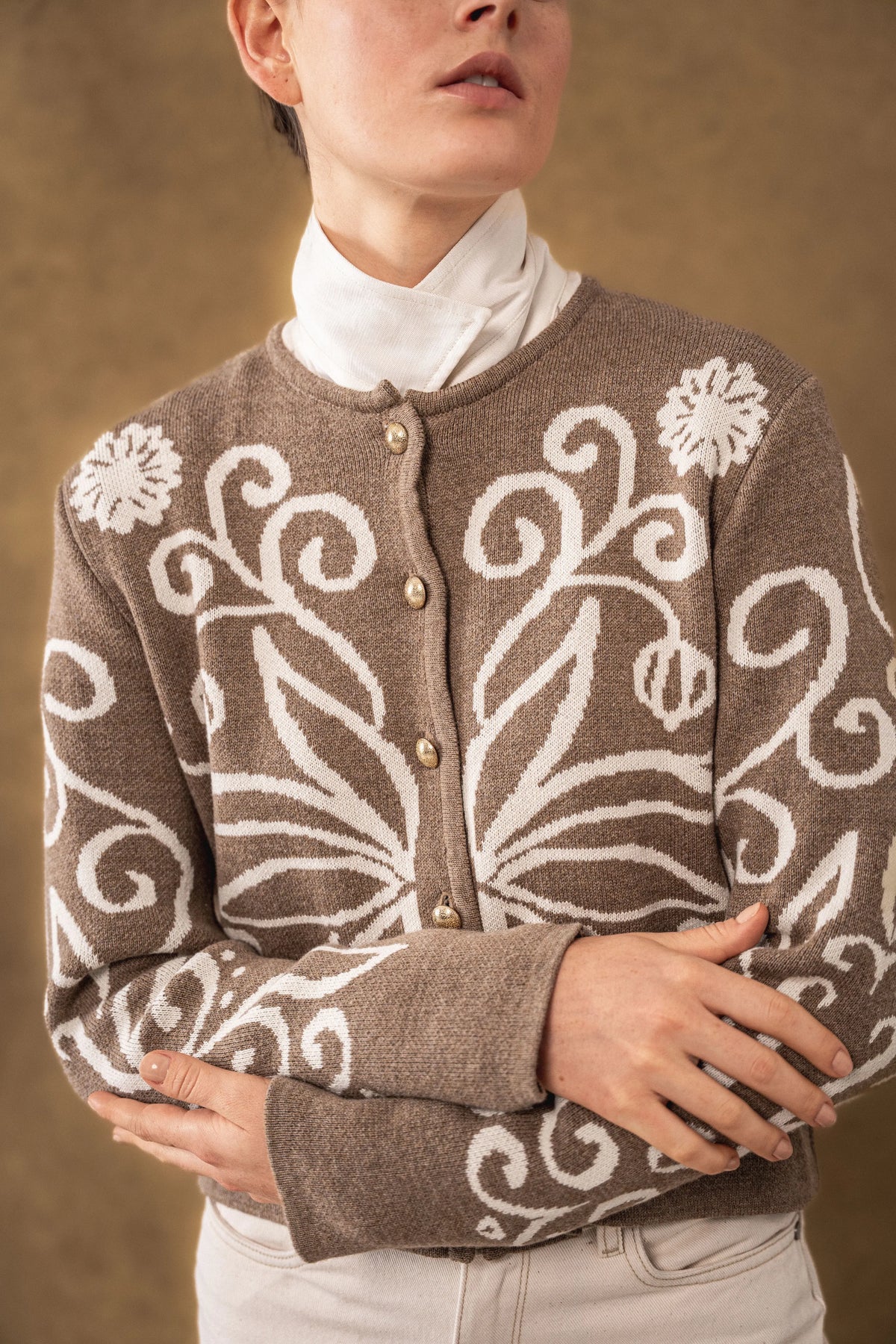 Cardigan Celine Mujer Cafe