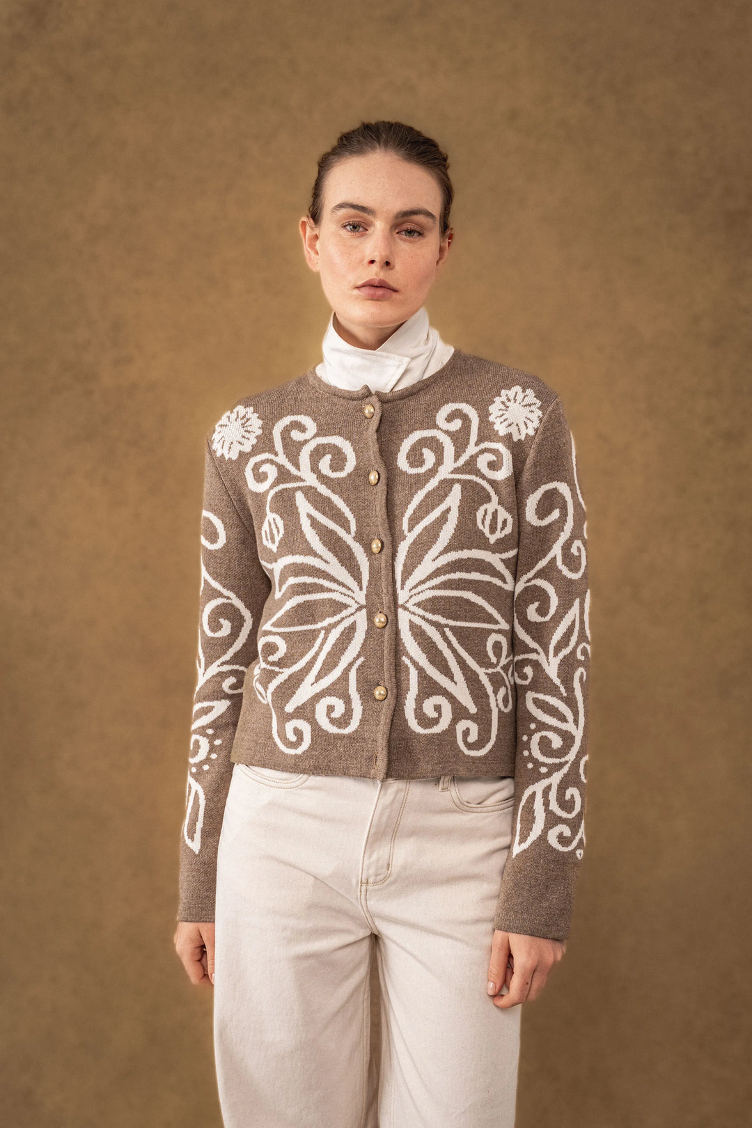 Cardigan Celine Mujer Cafe