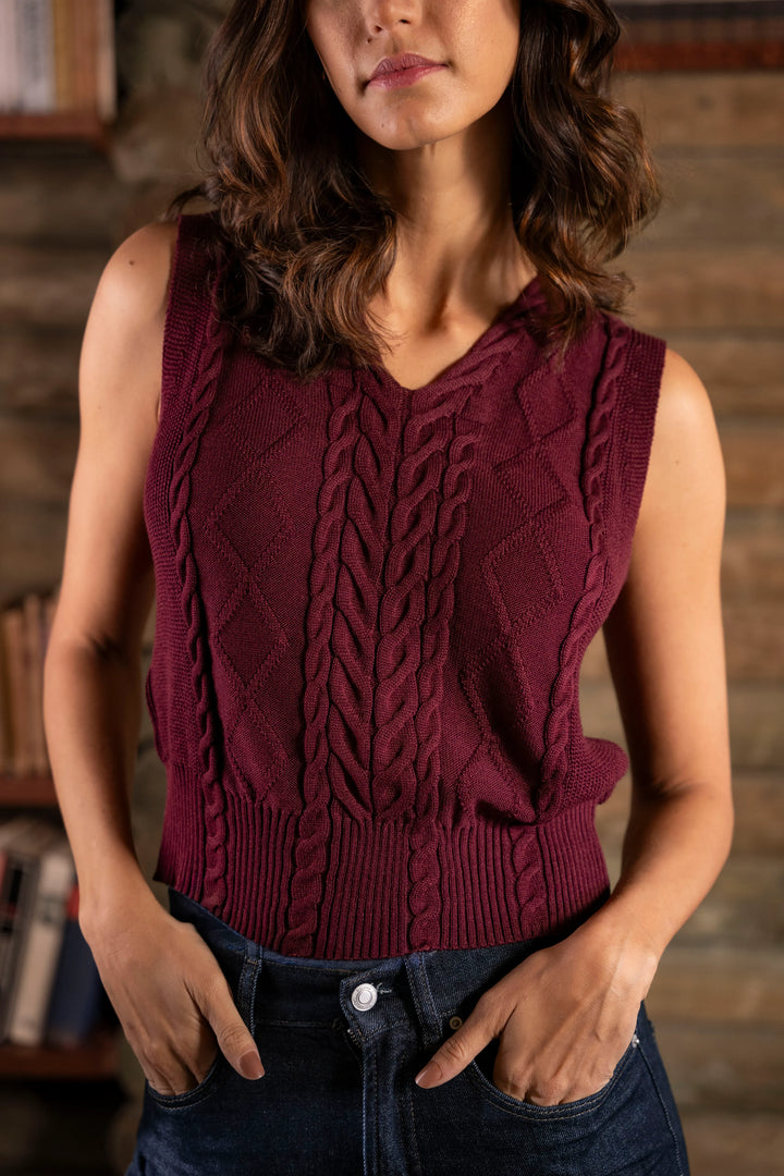 Chaleco Piante Mujer Vino