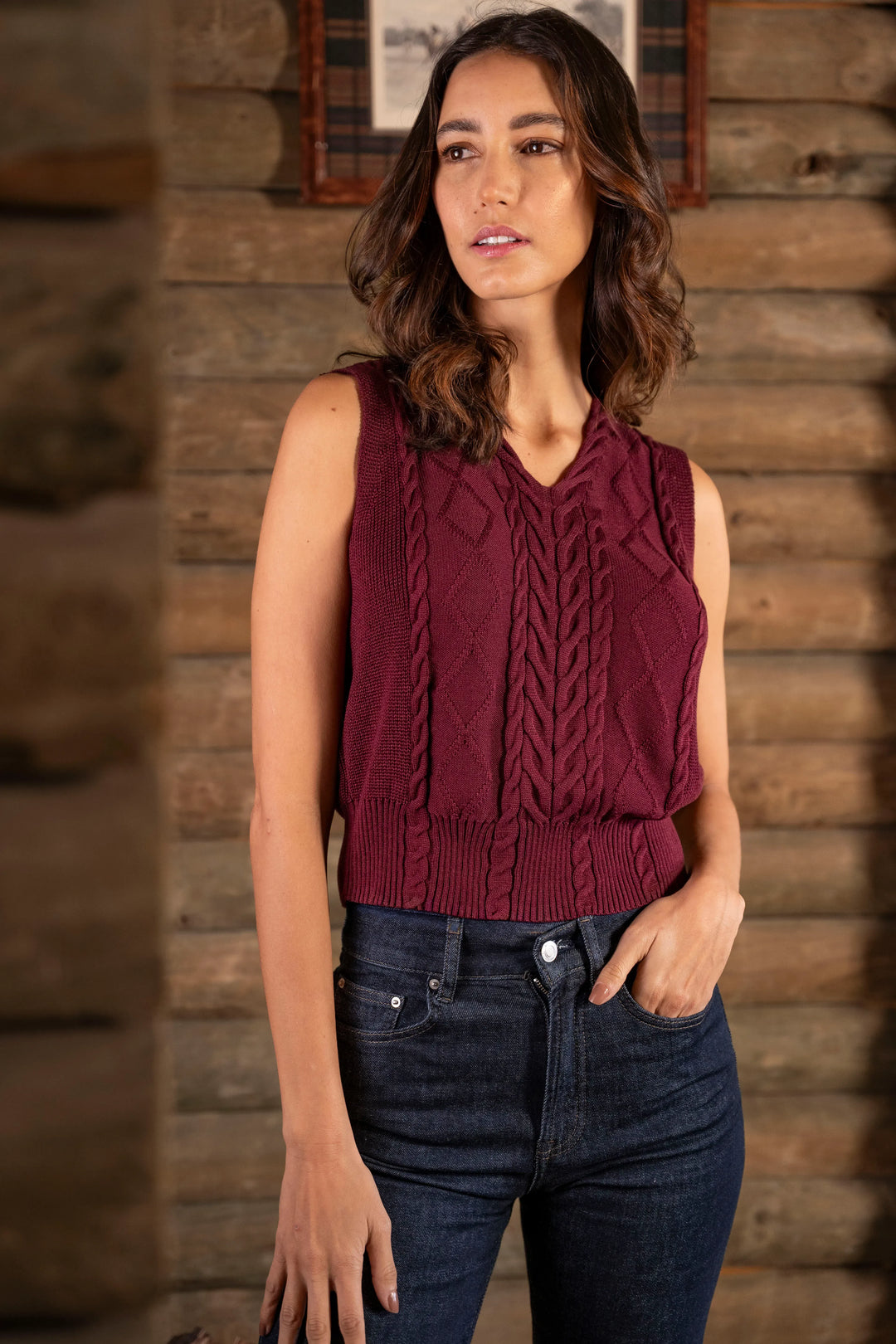 Chaleco Piante Mujer Vino