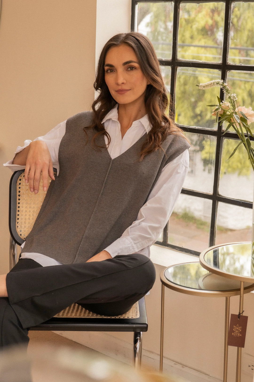 Chaleco gris mujer clearance