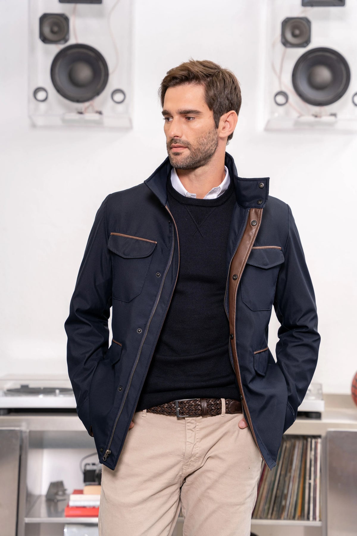 Chaqueta Britanica Hombre Azul Oscuro