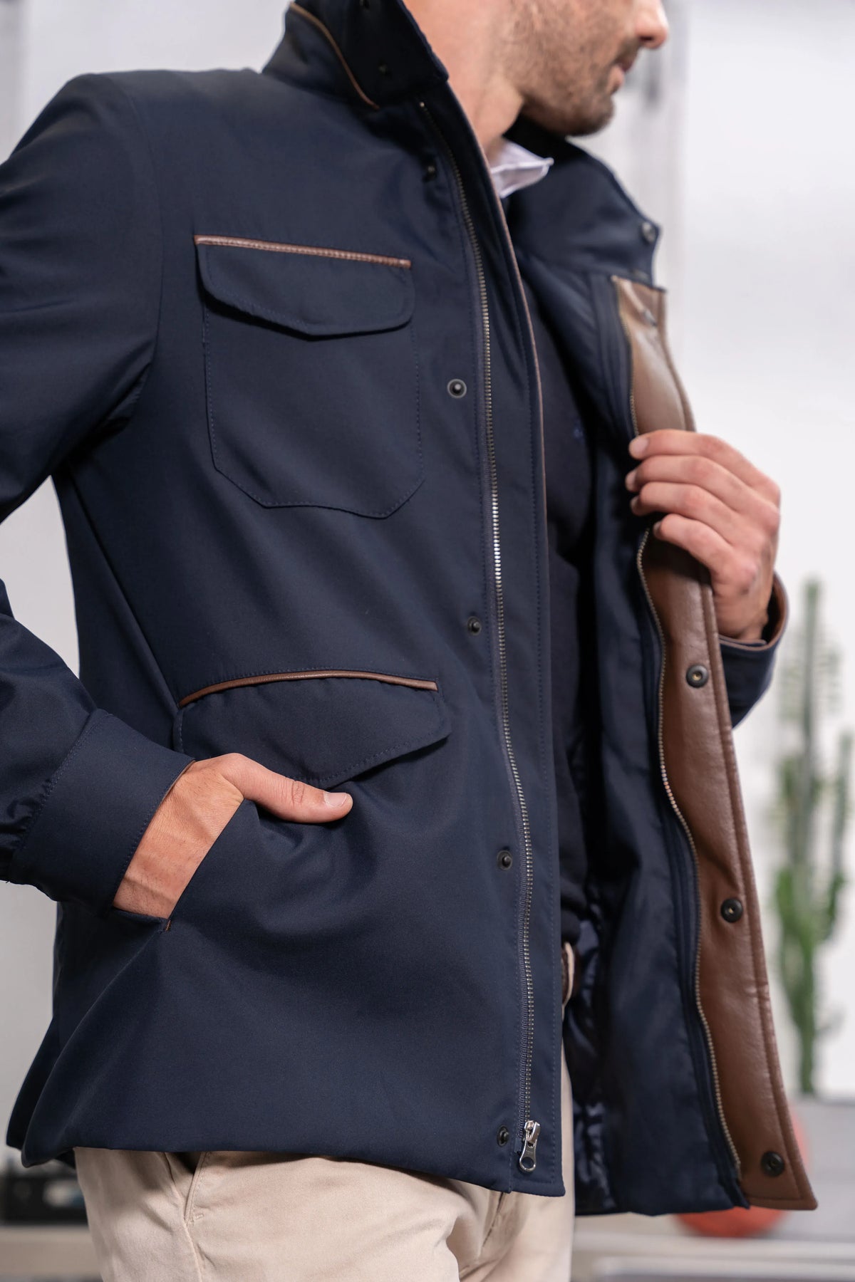 Chaqueta Britanica Hombre Azul Oscuro