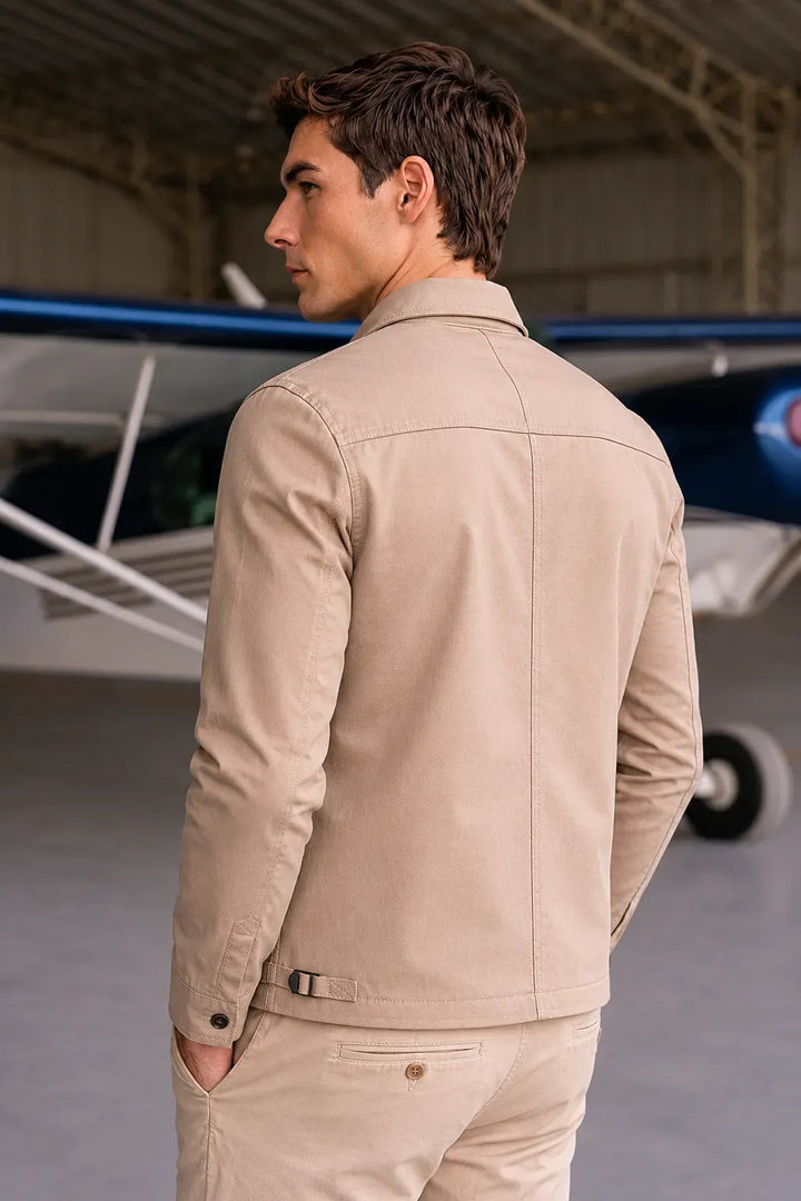 Chaqueta Militar Fleece Hombre Mocca
