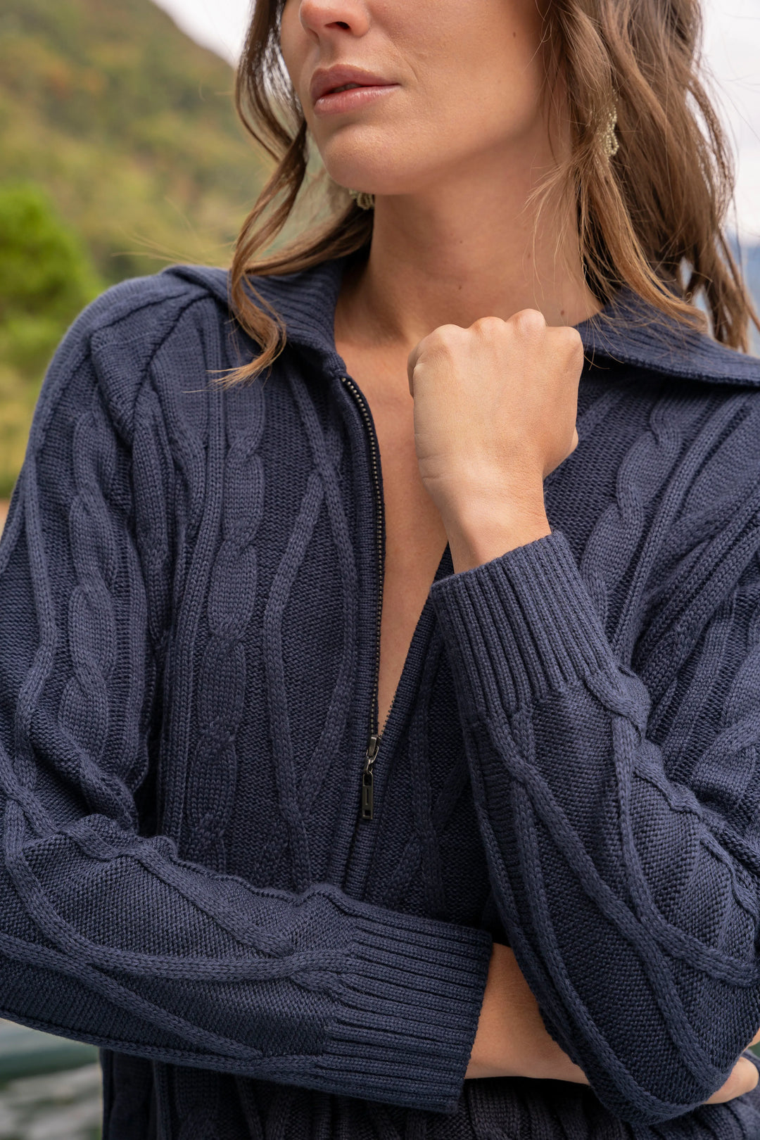 Chaqueta Treccia Mujer Azul Oscuro