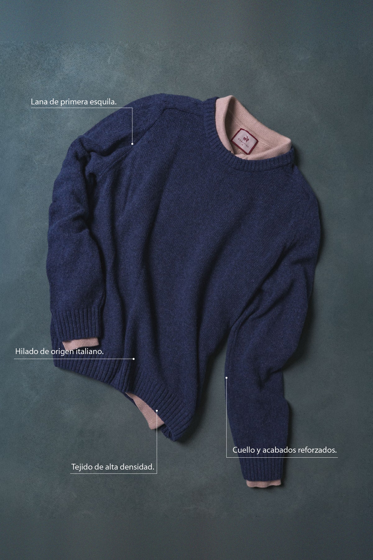 Crewneck Lana Hombre Azul