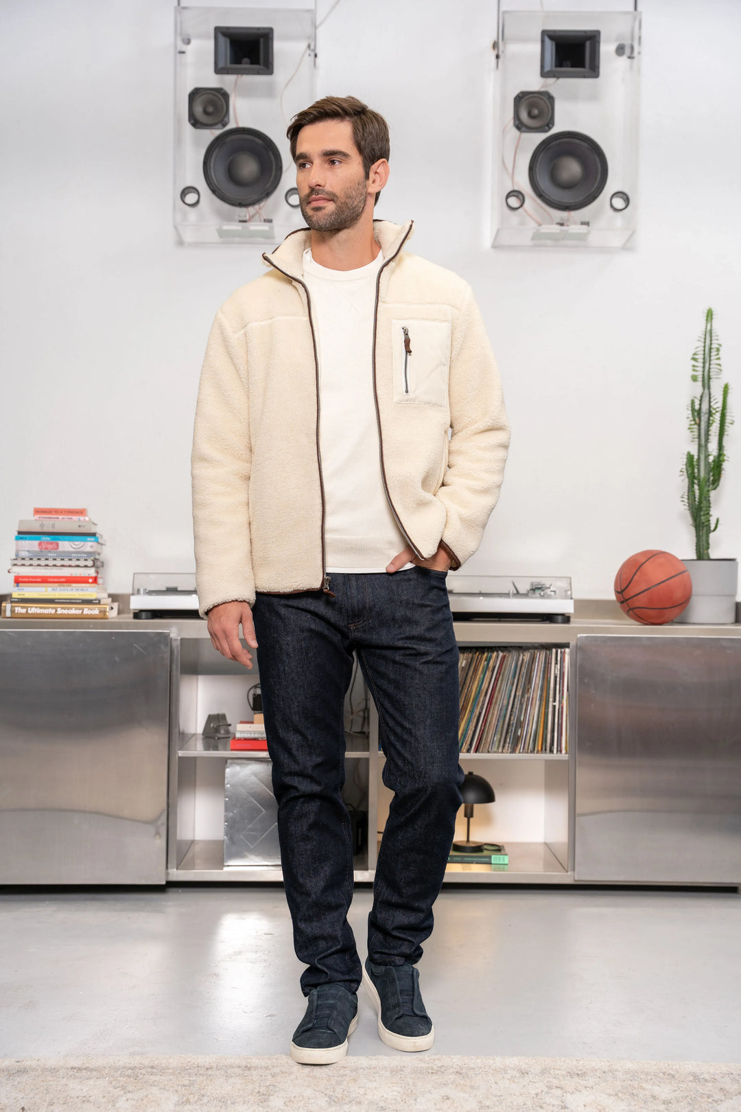 Fullzip Polar Marfil Hombre
