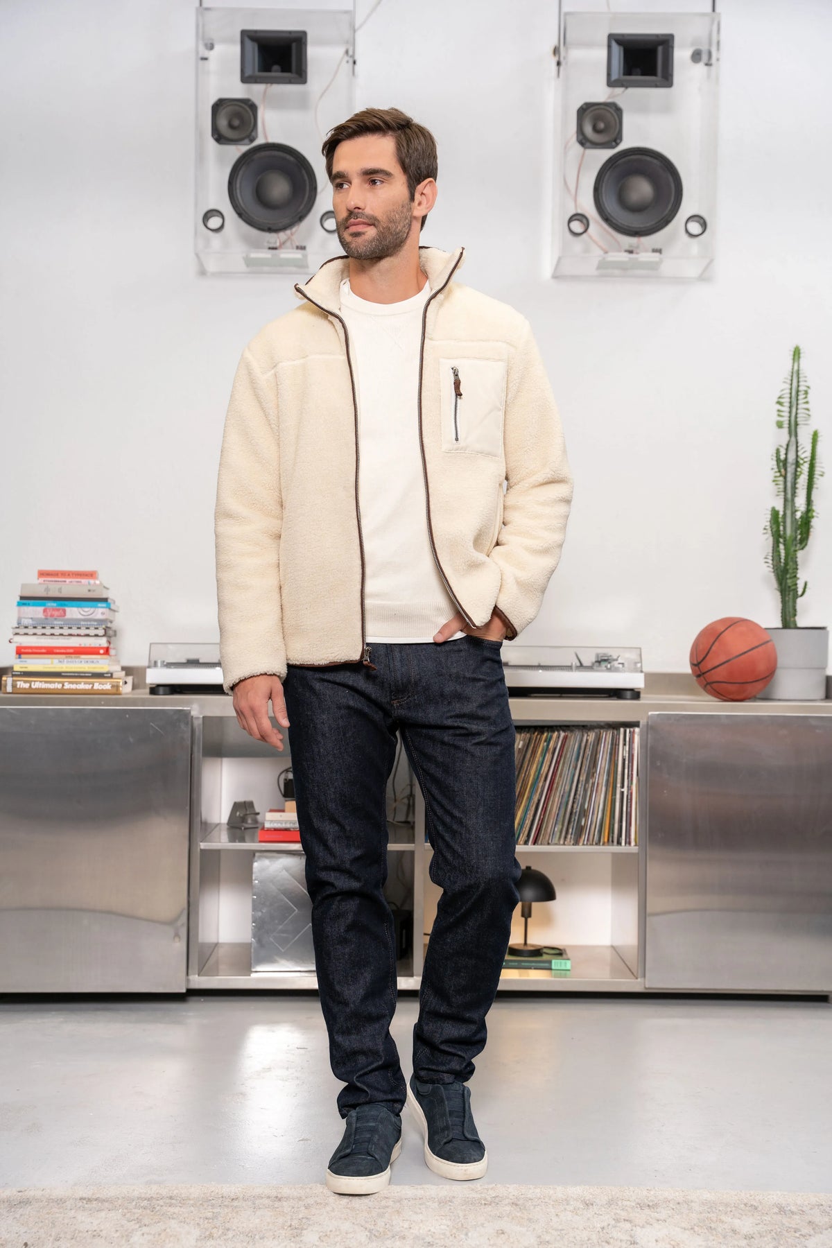 Fullzip Polar Marfil Hombre