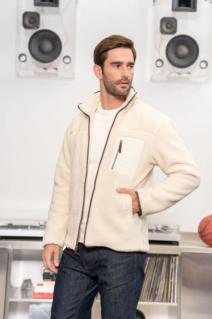 Fullzip Polar Marfil Hombre