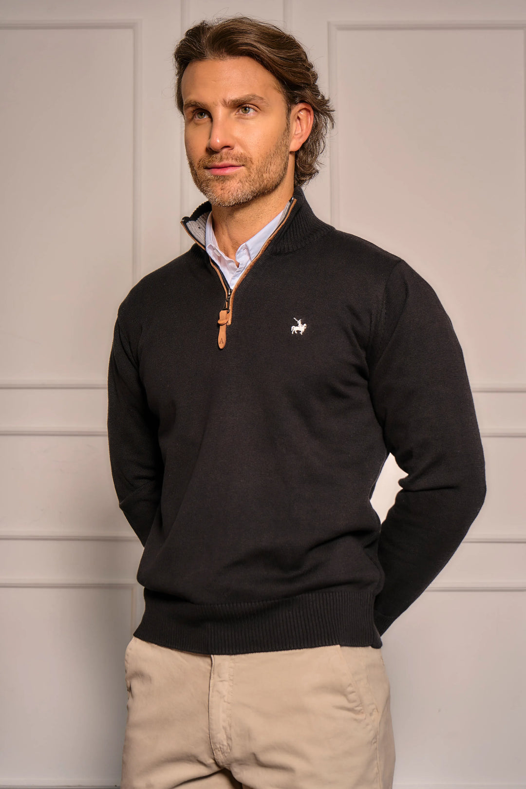 Suéter Halfzip Ligero Negro