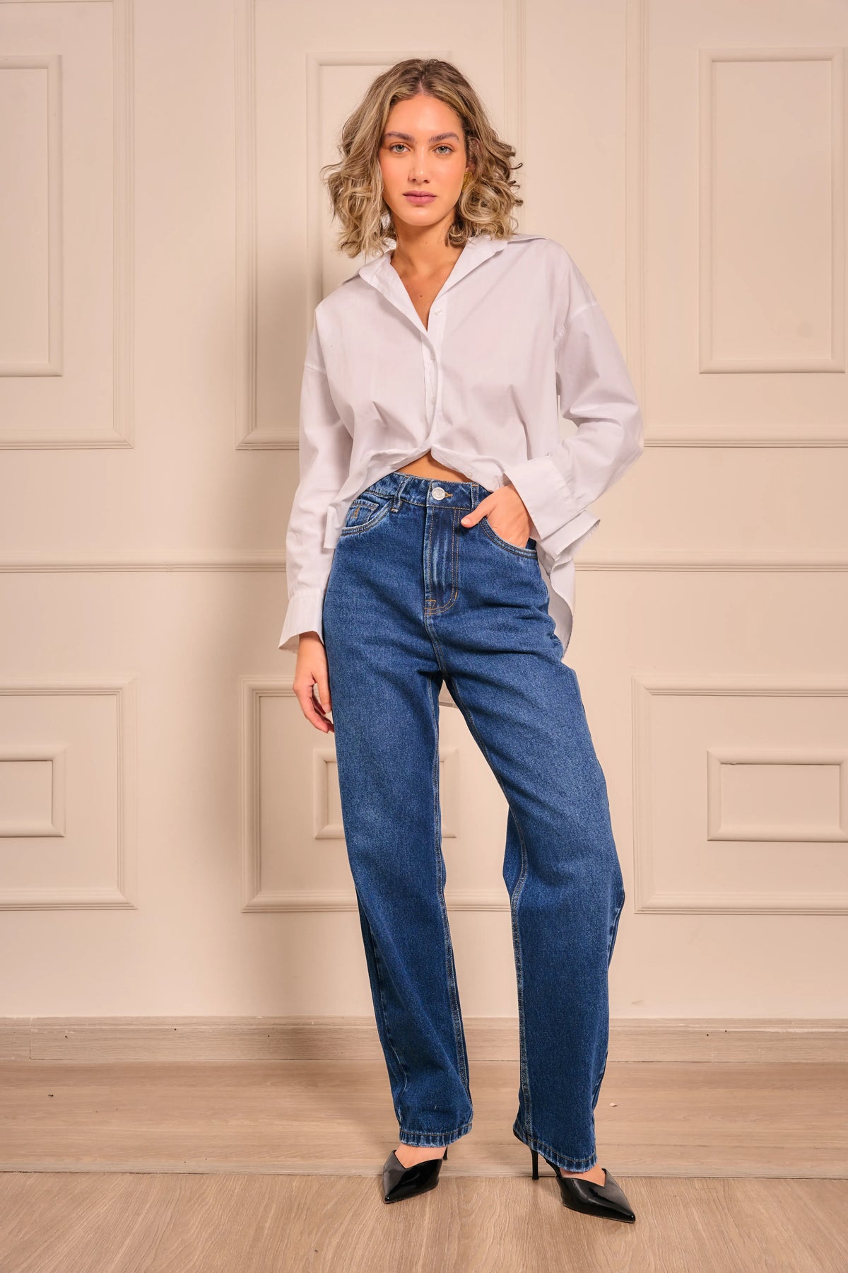 Straight Jeans Mujer Azul Oscuro Armatura – Armatura CO