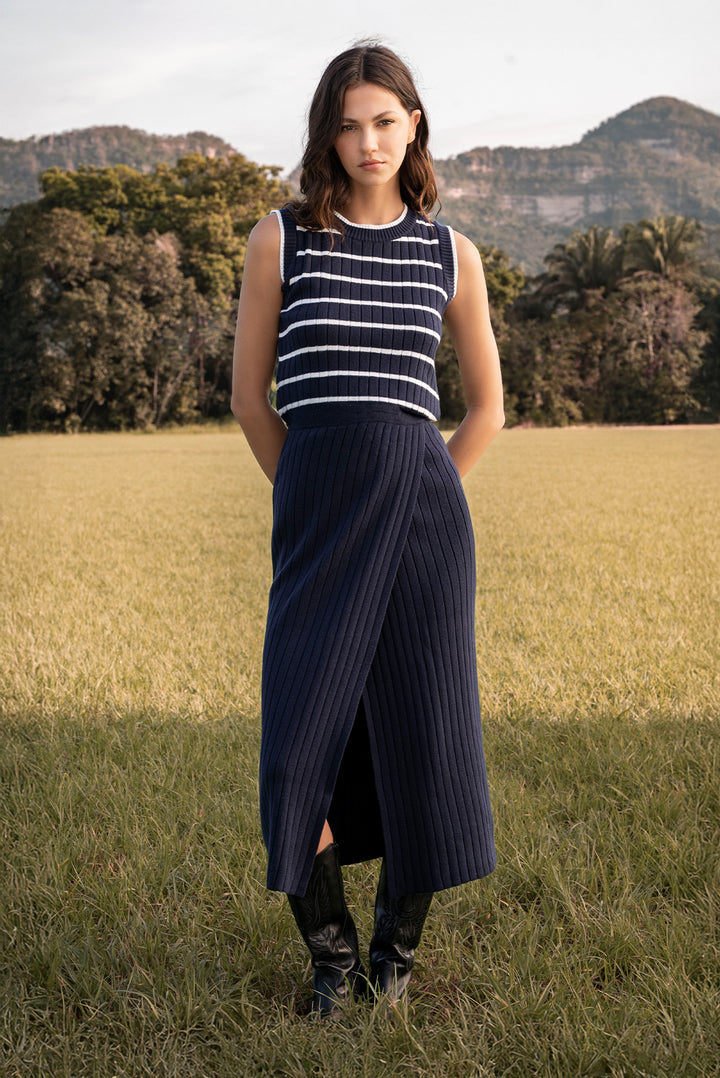 Falda Wrap Mujer Azul Oscuro