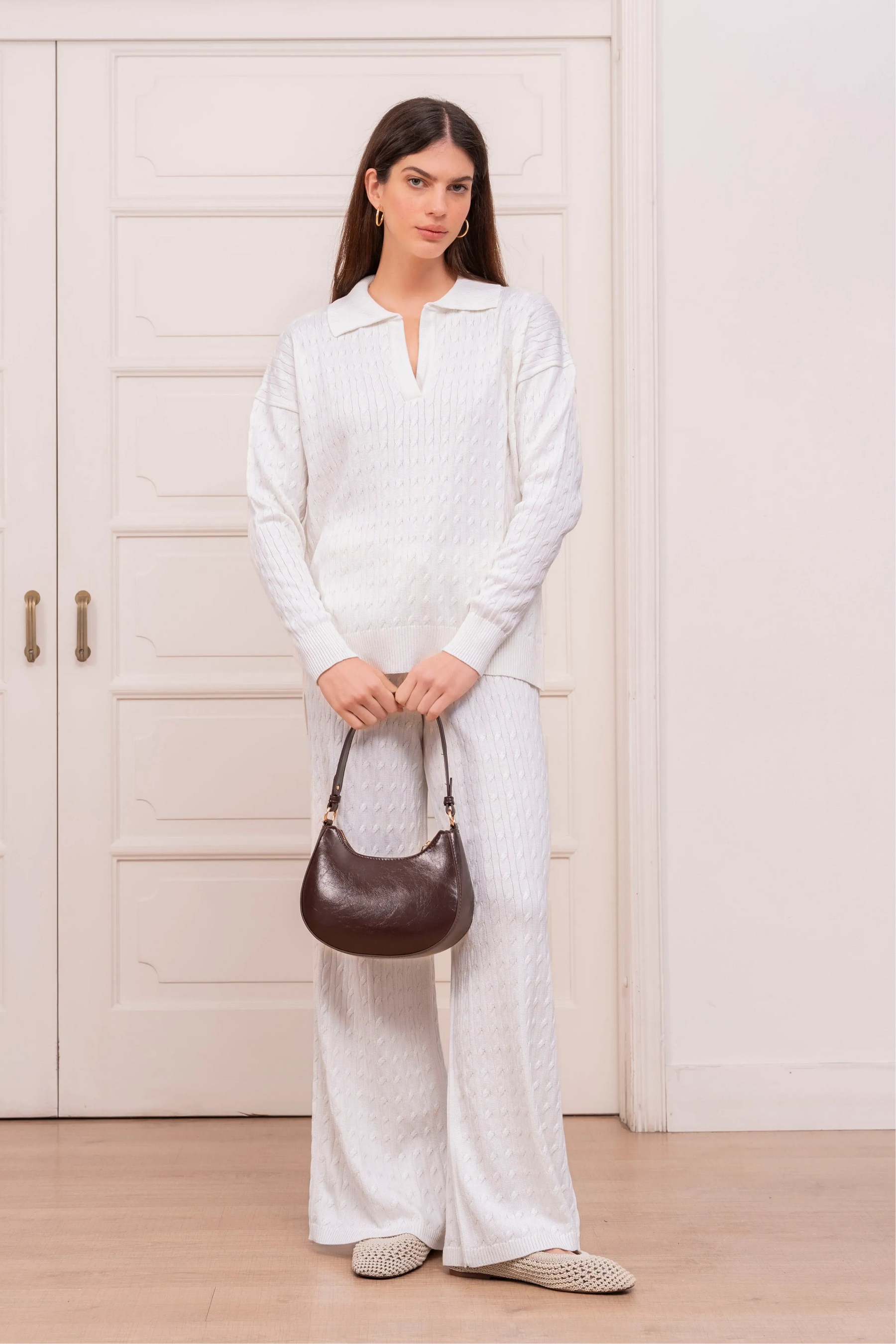 Outfit Set Trenzado Hueso Mujer