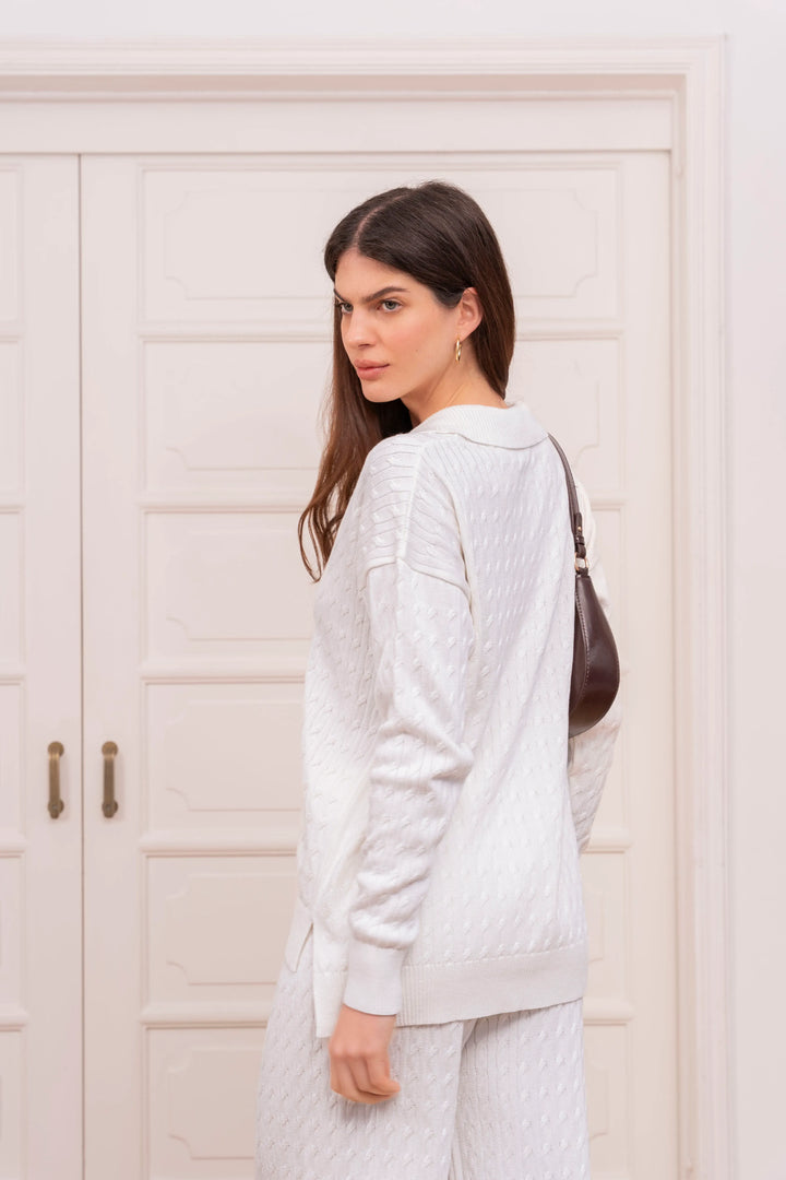 Outfit Set Trenzado Hueso Mujer