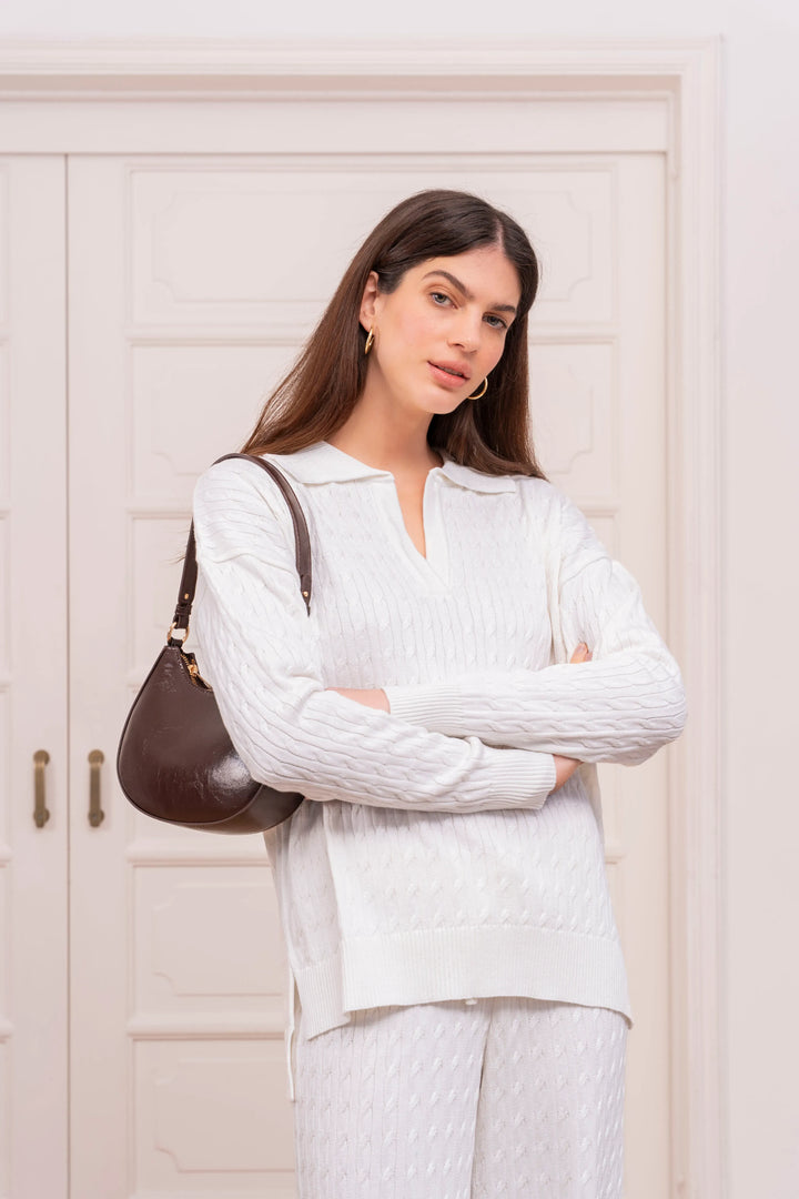 Outfit Set Trenzado Hueso Mujer