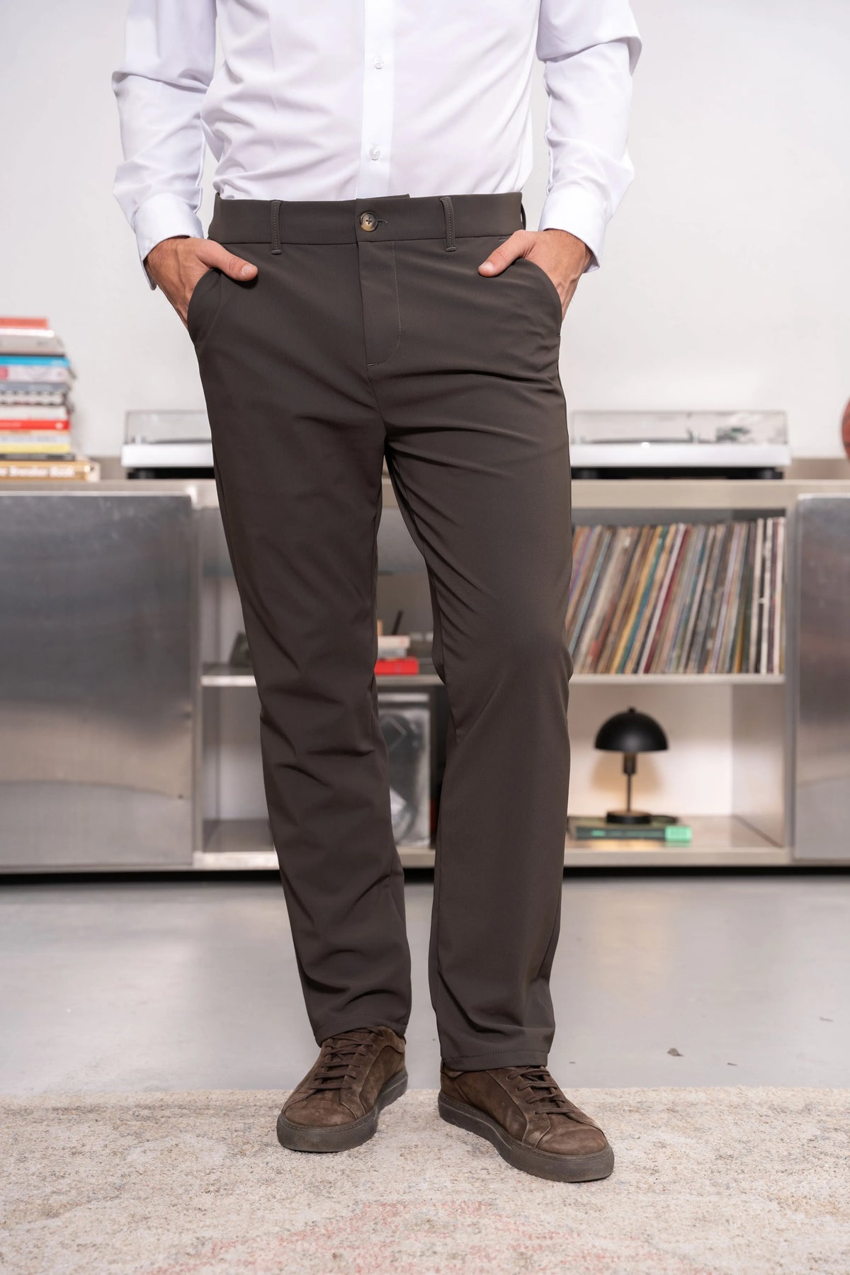 Pantalón Clean Fit Hombre Gris Oscuro