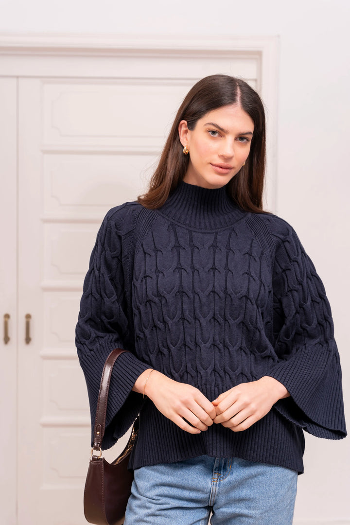 Suéter Capa Mujer Azul Oscuro