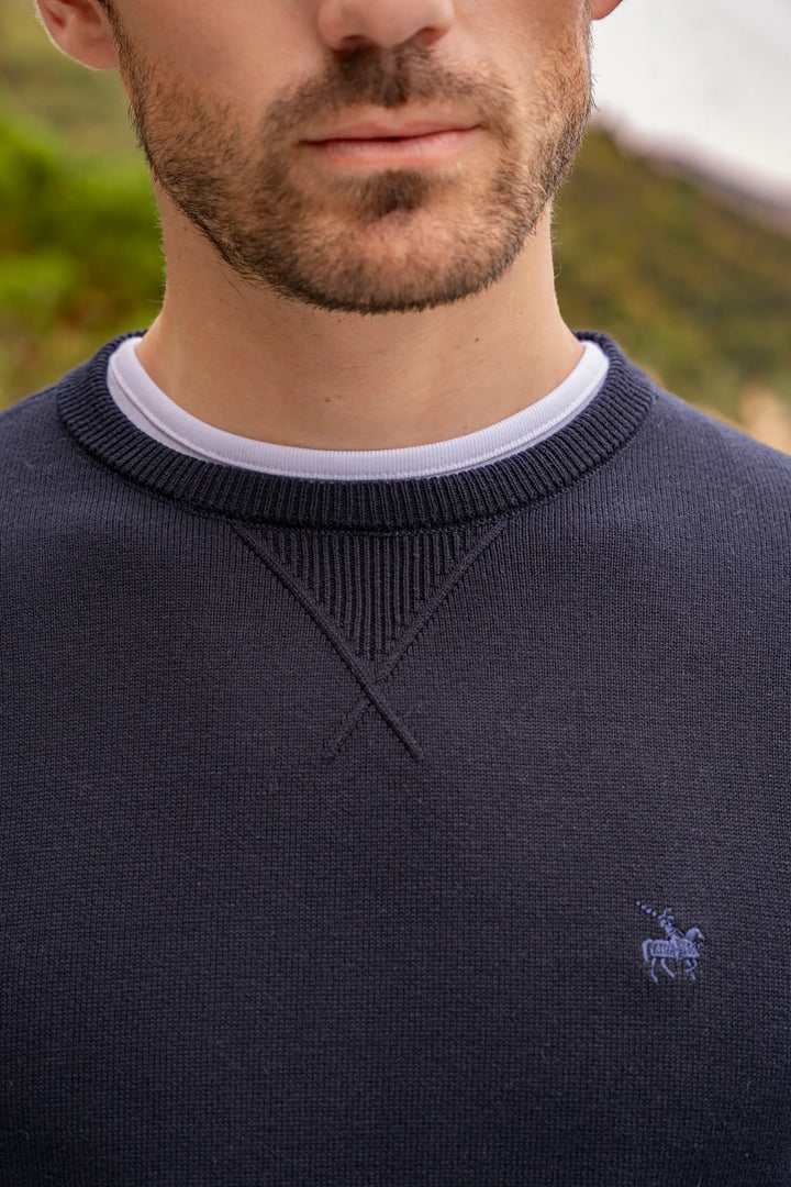 Suéter Crewneck Hombre Azul Oscuro