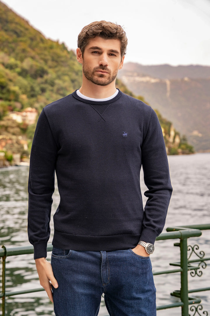 Suéter Crewneck Hombre Azul Oscuro