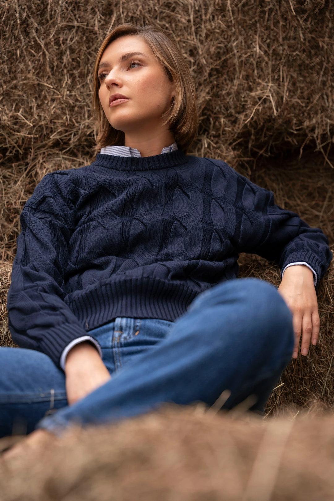 Sueter Hortensia Azul Oscuro Mujer