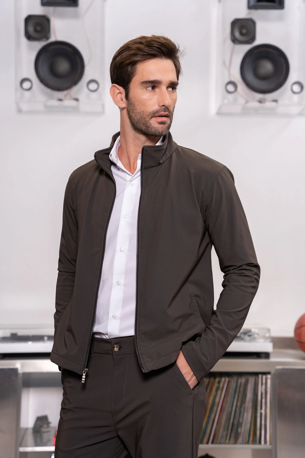 Sueter Clean Fit Hombre Gris Oscuro