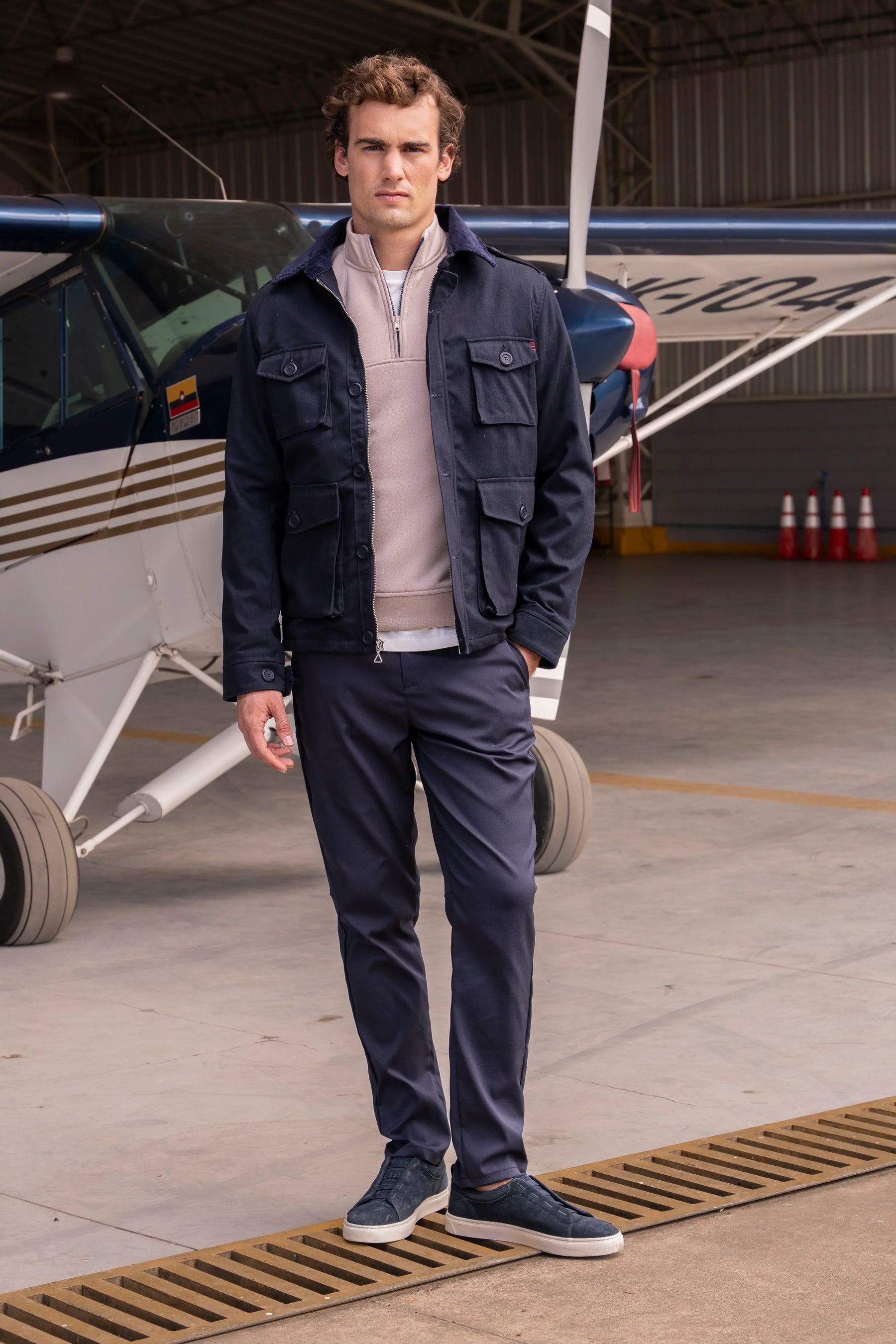 Suéter Everyday Halfzip Hombre Beige