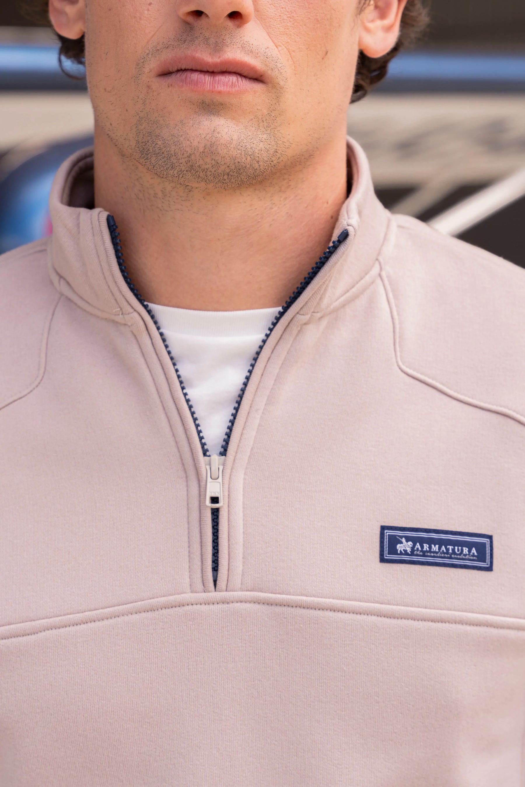 Suéter Everyday Halfzip Hombre Beige