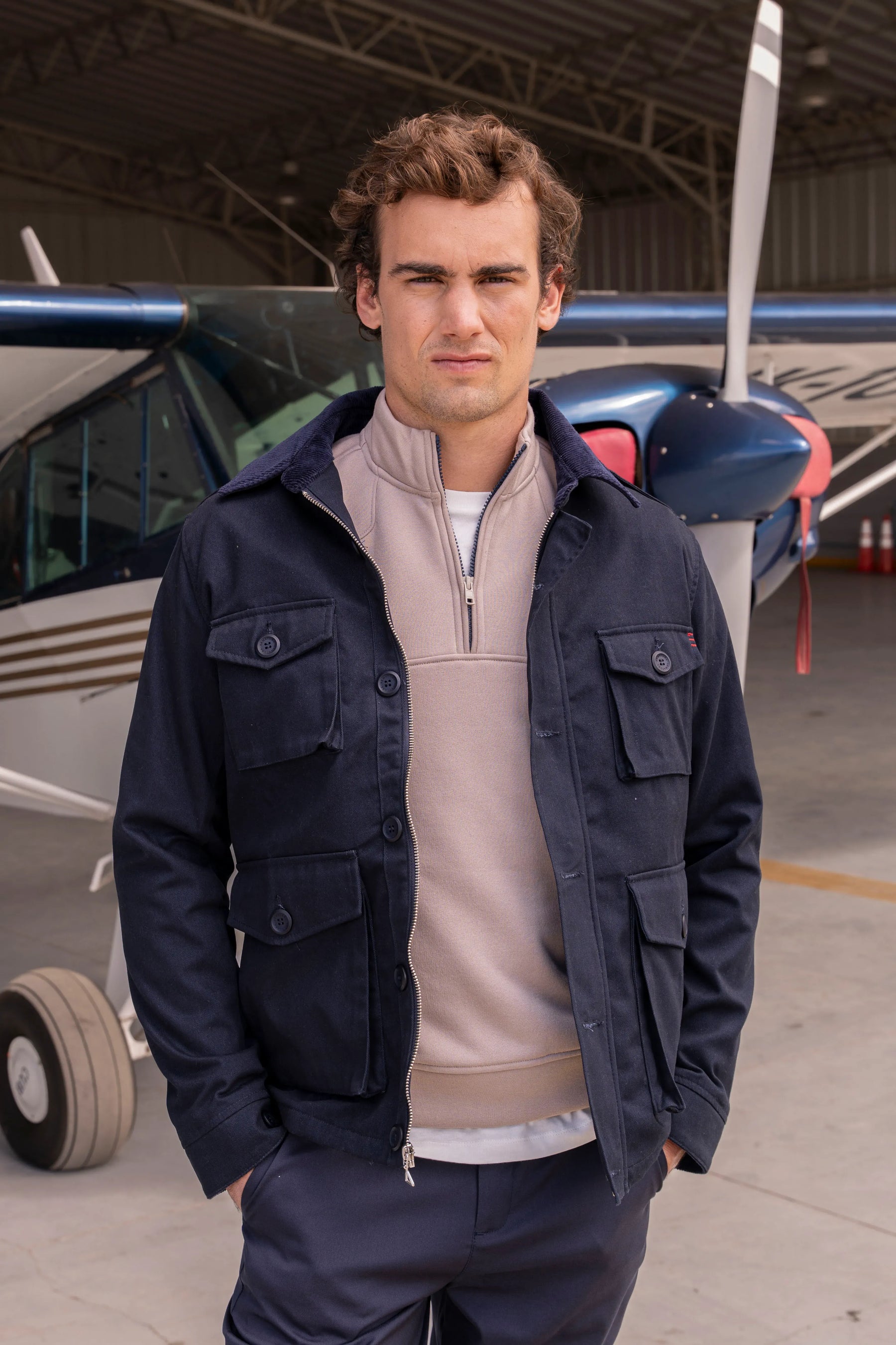 Suéter Everyday Halfzip Hombre Beige