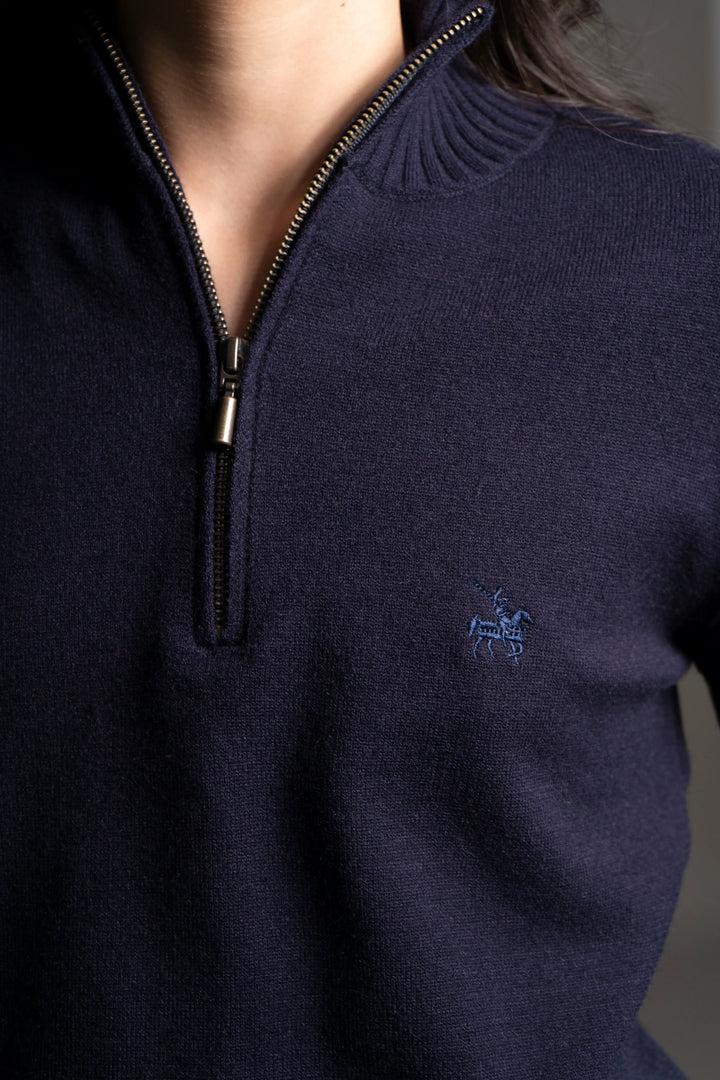 Suéter Go To Halfzip Mujer Azul Oscuro