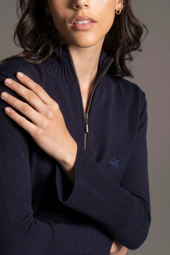 Suéter Go To Halfzip Mujer Azul Oscuro