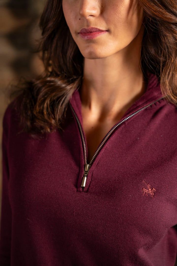 Suéter Go To Halfzip Mujer Vinotinto