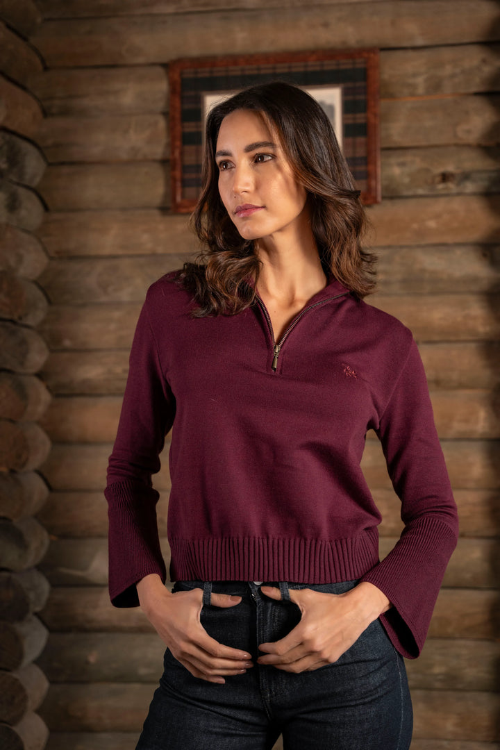 Suéter Go To Halfzip Mujer Vinotinto