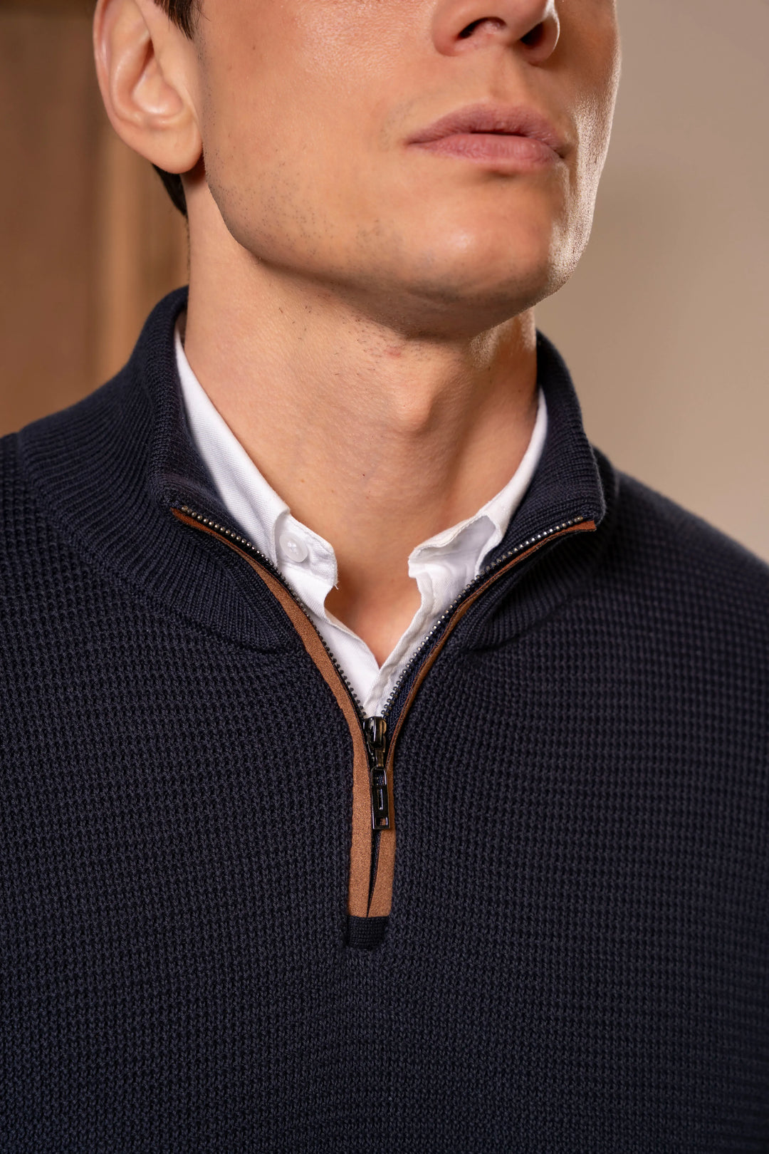 Suéter Halfzip Brienno Hombre Azul Oscuro