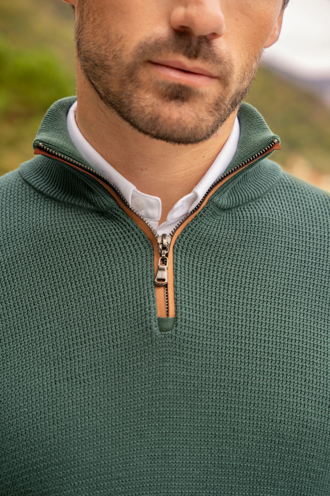 Suéter Halfzip Brienno Hombre Verde Pino