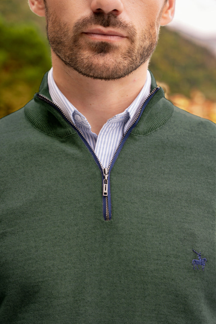 Suéter Halfzip Merino Verde