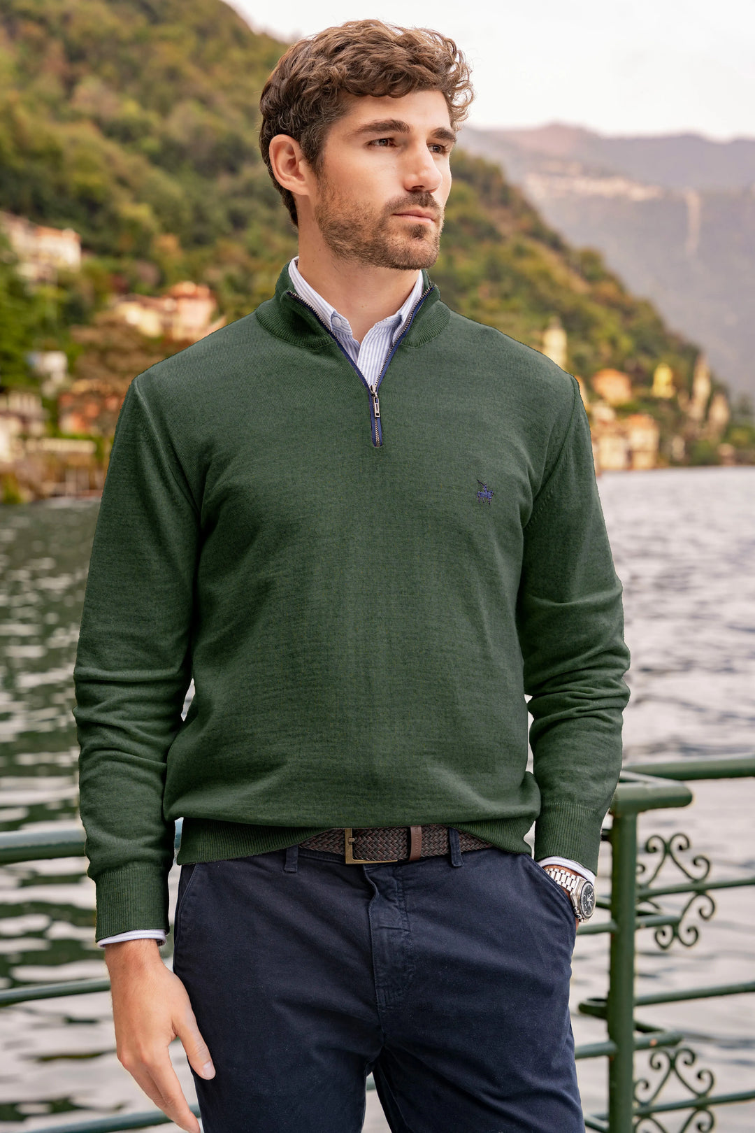 Suéter Halfzip Merino Verde