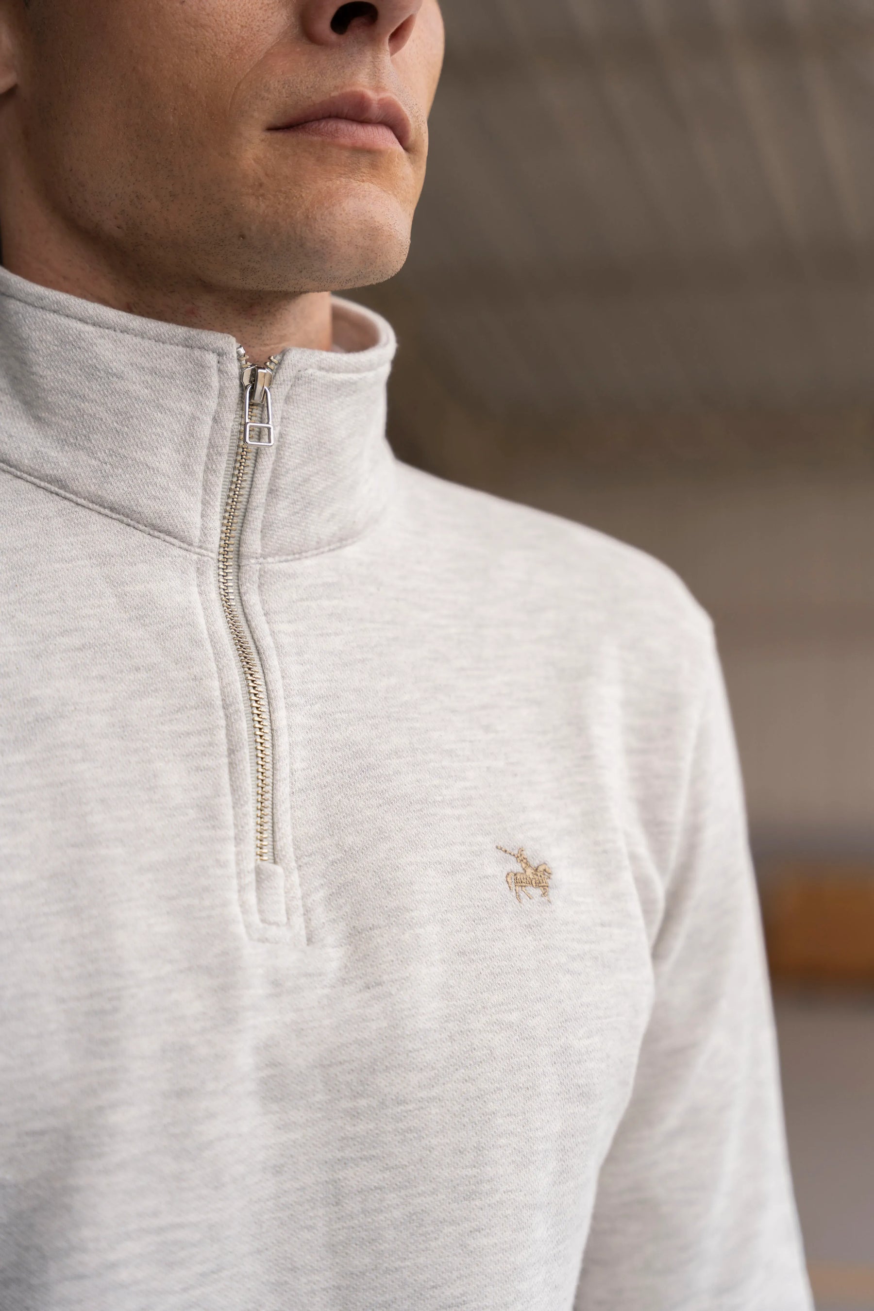 Suéter Halfzip Premium Hombre Arena