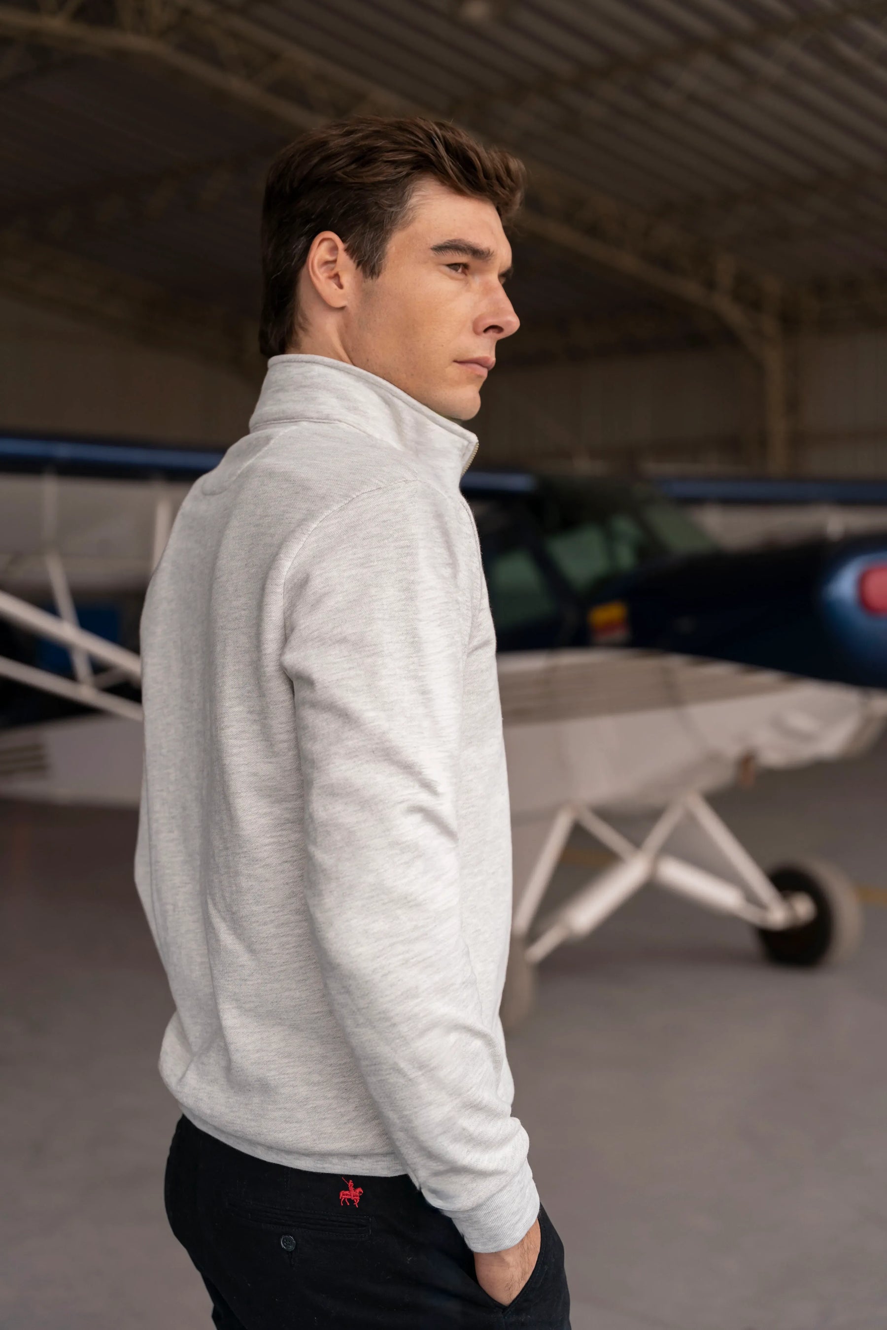 Suéter Halfzip Premium Hombre Arena