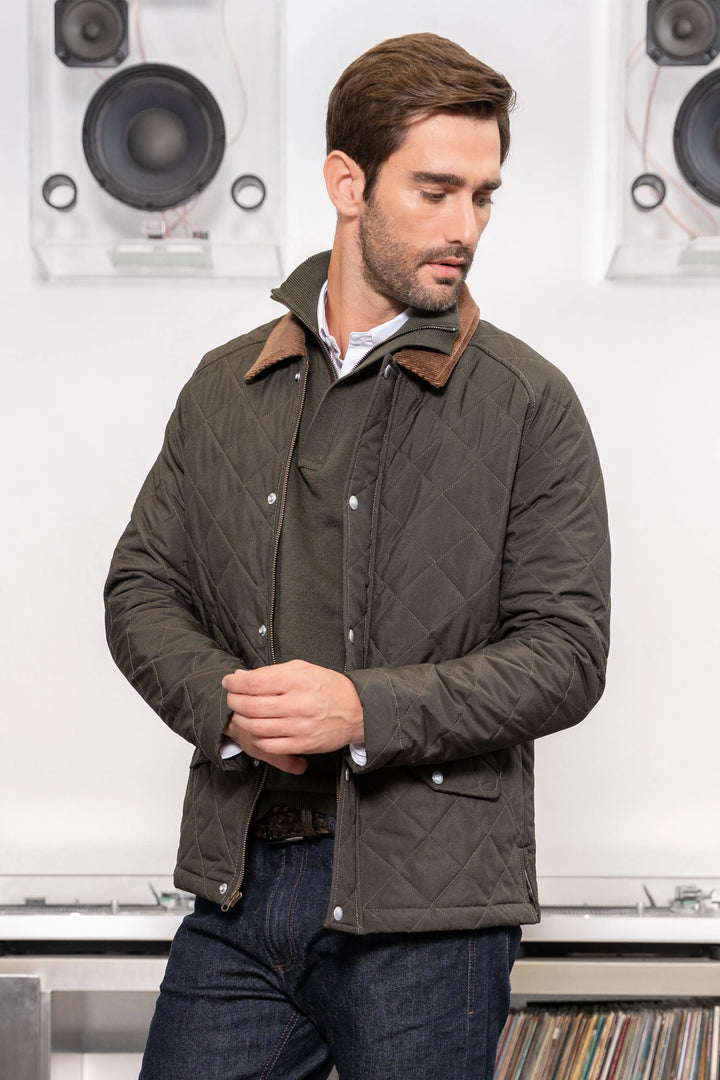 Suéter Halfzip Tesino Leggero Hombre Verde Militar