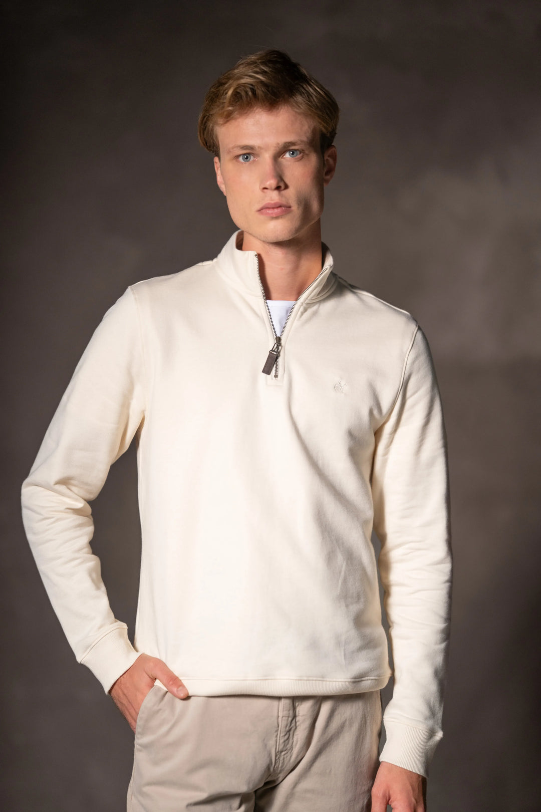 Suéter Halfzip Varenna Hombre Hueso