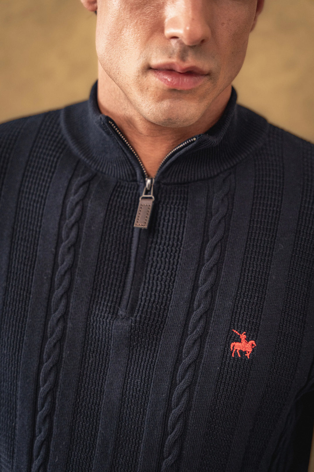 Suéter Halfzip Atlas Hombre Azul Oscuro