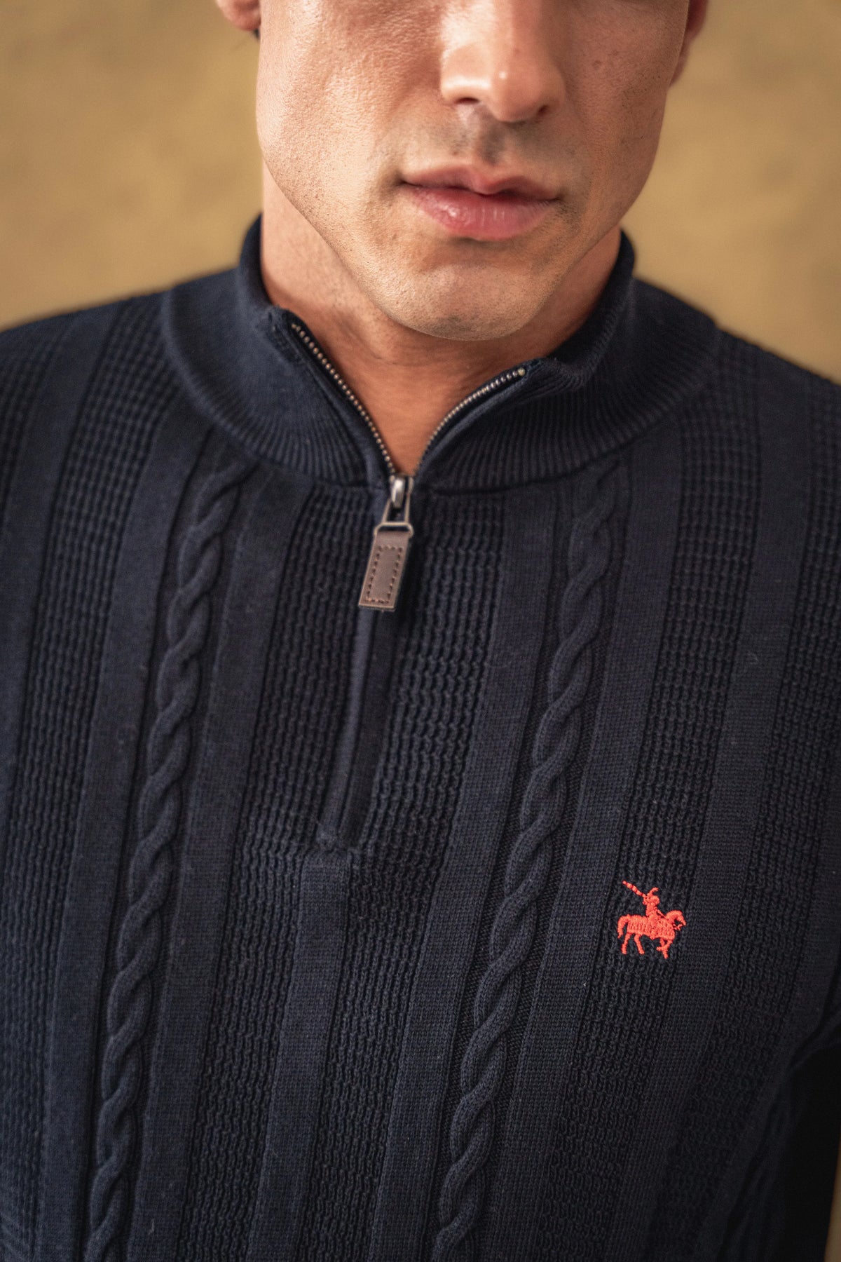Suéter Halfzip Atlas Hombre Azul Oscuro