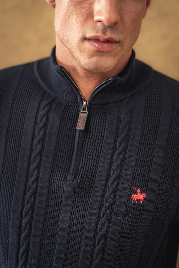 Suéter Halfzip Atlas Hombre Azul Oscuro