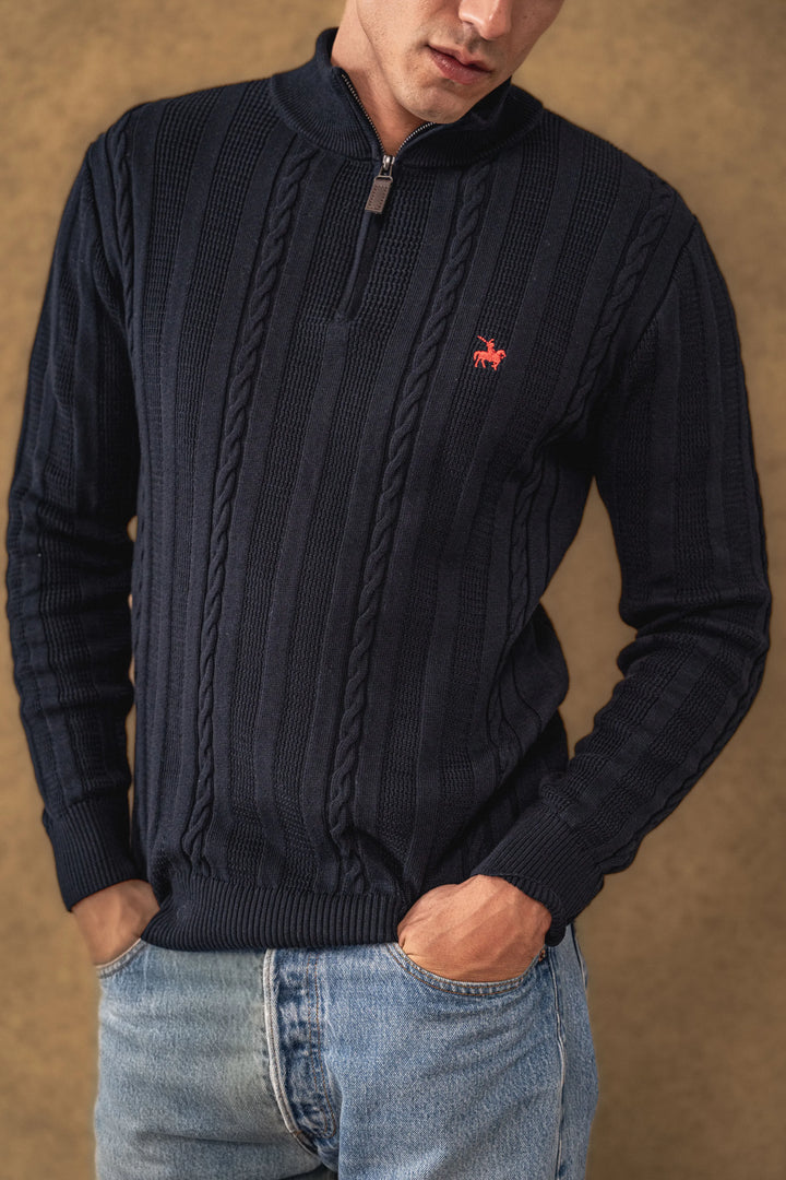 Suéter Halfzip Atlas Hombre Azul Oscuro