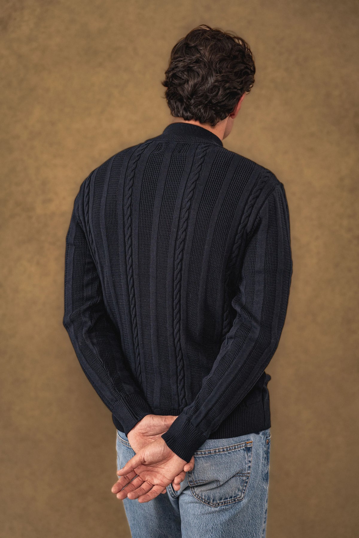 Suéter Halfzip Atlas Hombre Azul Oscuro