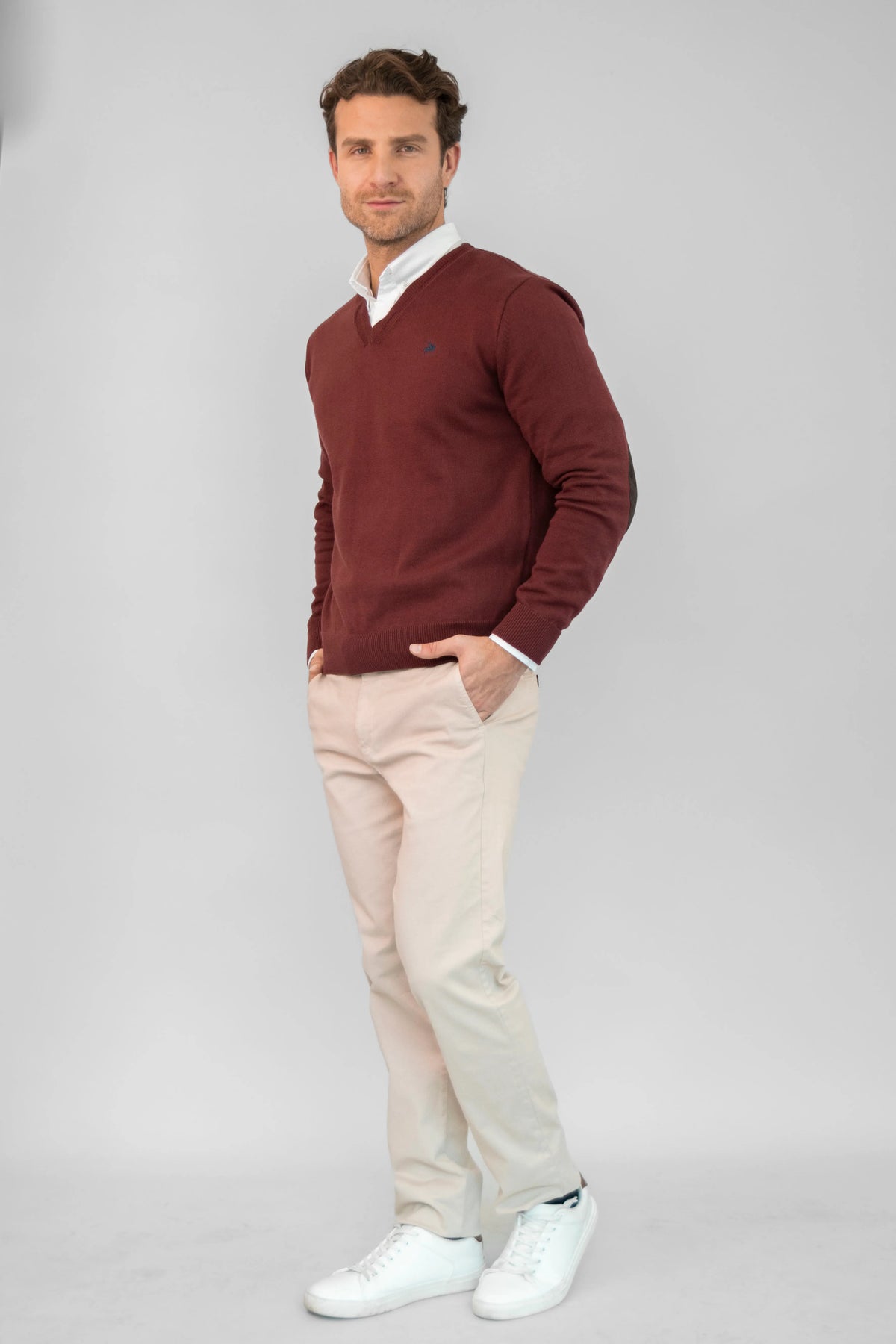 Camisa vinotinto hombre sales