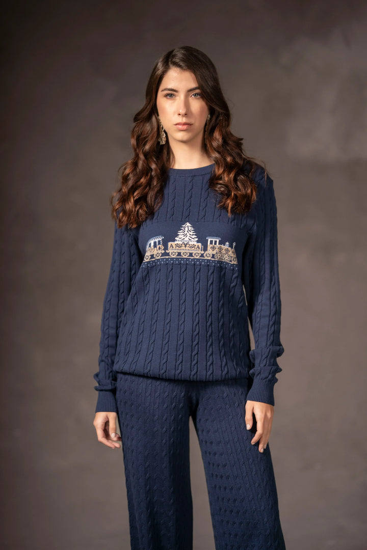 Suéter Winter Express Mujer Azul Oscuro